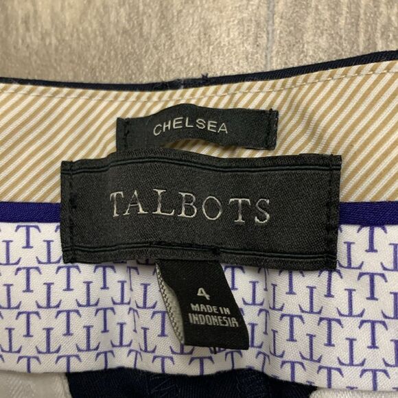 Womens Talbots Chelsea Straight Leg Navy Blue Crop Casual Work Pants - Picture 4 of 7